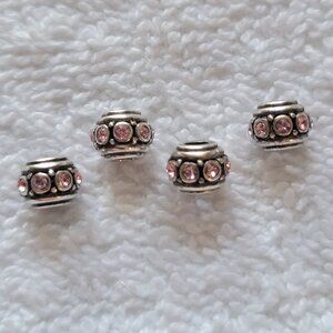4X Brighton MINI Glam Beads Pink/Rose Crystals NWOT Retired